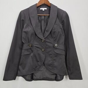 CAbi Blazer‎ Jacket 4 Gray Equestrian Lightweight Lined Office Career Casual